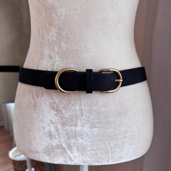 a new day Accessories - A New Day Black Belt with Gold Double Buckle Size S